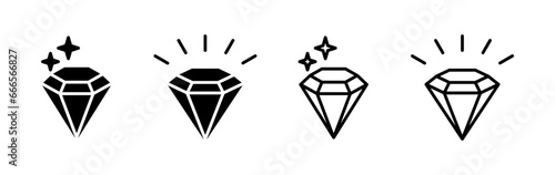 Diamond icon vector. gem icon. crystal stone