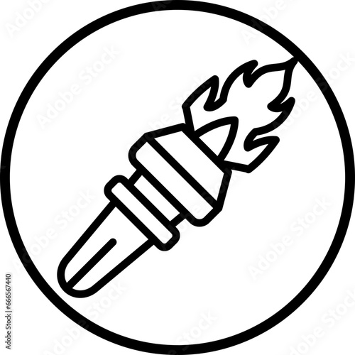 Vector Design Fire Torch Icon Style