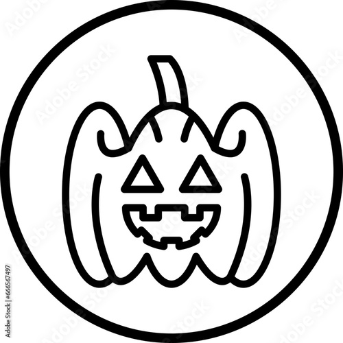 Vector Design Jack-O-Lantern Icon Style