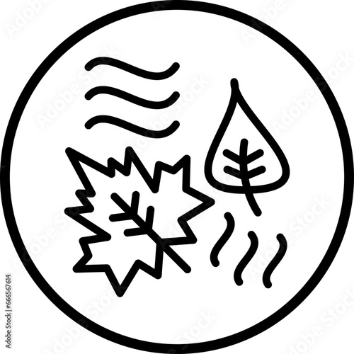 Vector Design Leaf Fluttering in Wind Icon Style