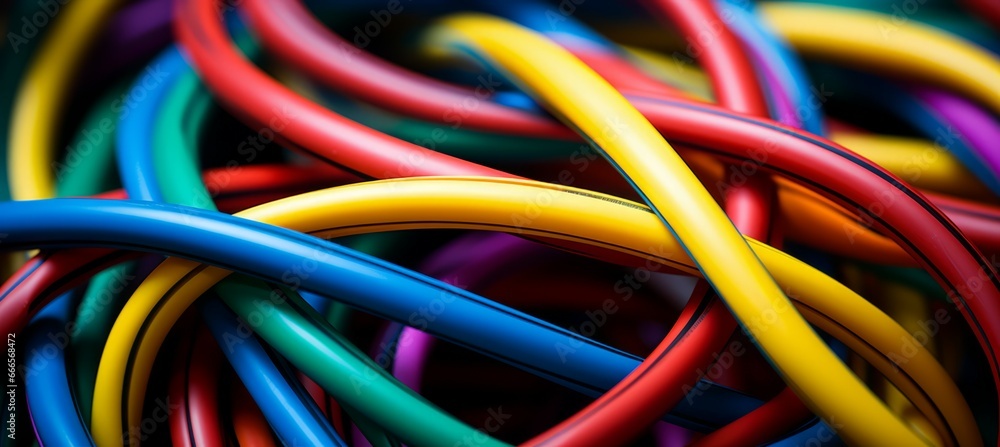 Colorful cable. Generative AI technology. Colorful cable. Generative AI technology.