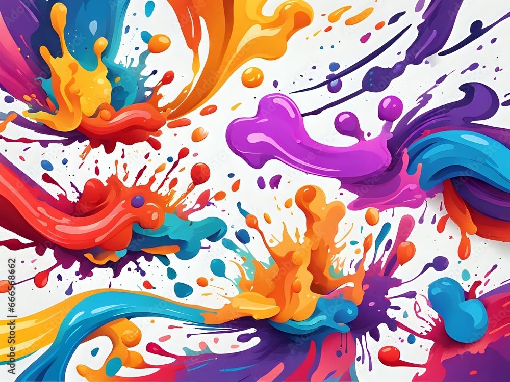 Obraz premium Abstract art with colorful splash made with Generative AI