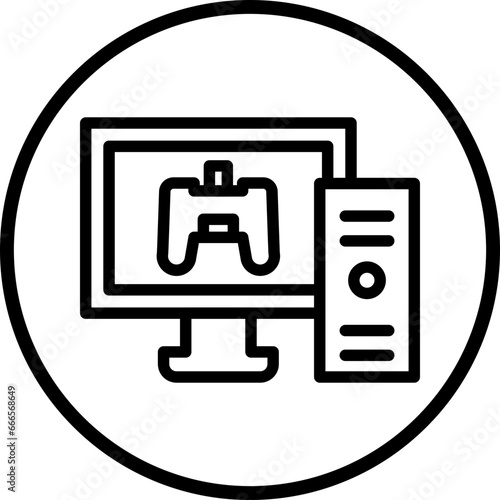 Vector Design Gaming Pc Icon Style