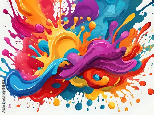 Abstract art with colorful splash made with Generative AI