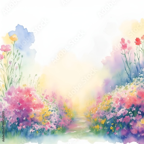 The mini flowers watercolor colorful background.