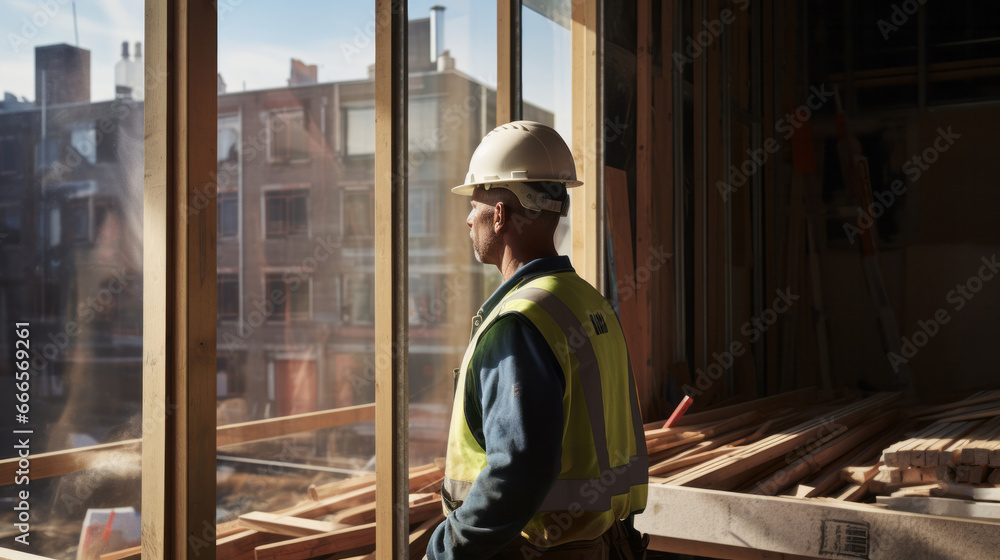 Professional architect constructor engineer working, inspecting construction site Professional architect constructor engineer working, inspecting construction site