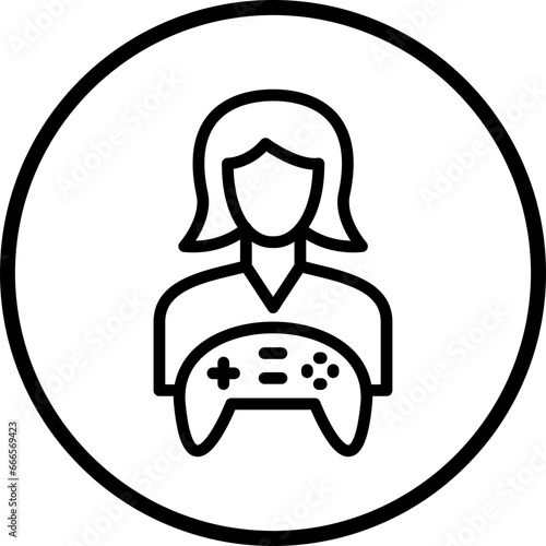 Vector Design Game Designer Female Icon Style