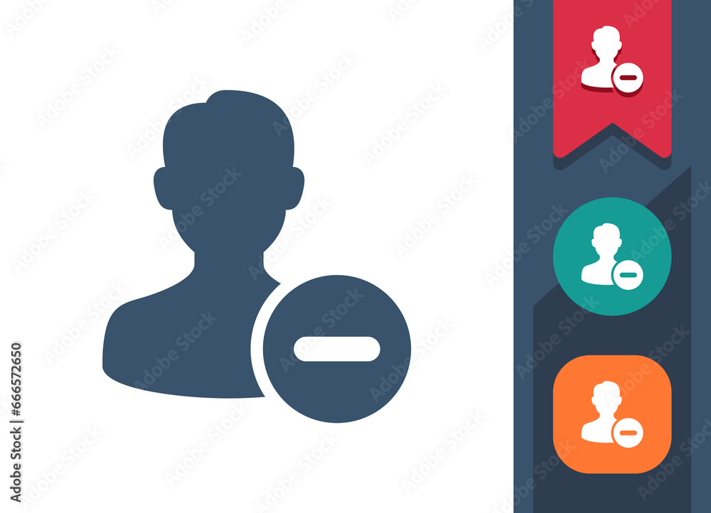 Man Icon. User, Avatar, Button, Minus, Subtract Man Icon. User, Avatar, Button, Minus, Subtract