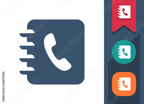 Phone Book Icon. Phonebook, Telephone, Contact List, Contacts