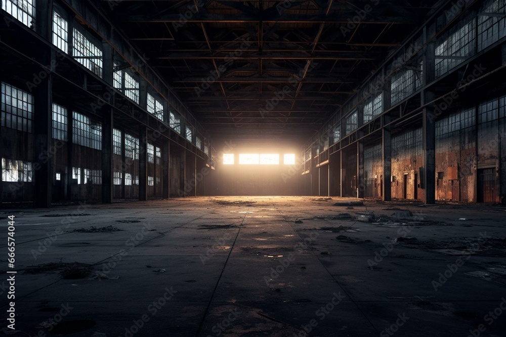 Empty warehouse. Generative AI
