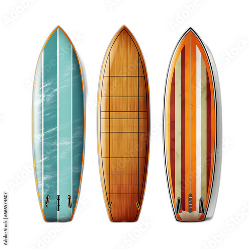 surfboards isolated on transparent or white background