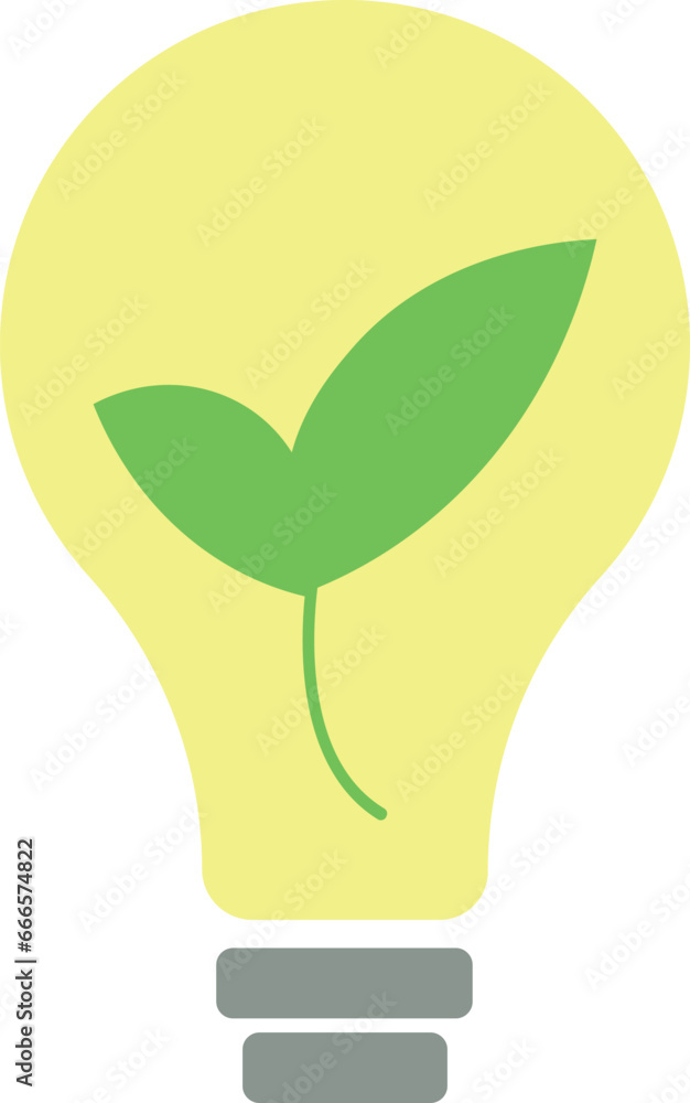 eco light bulb with green leaf eco light bulb with green leaf