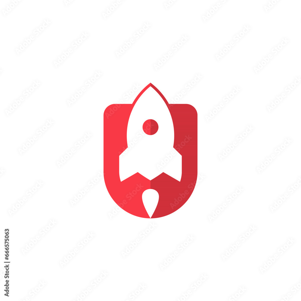 Letter U with simple abstract rocket logo template
Letter U with simple abstract rocket logo template