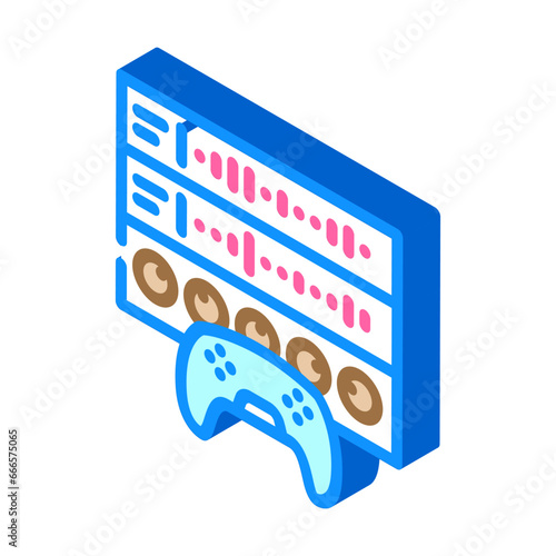 sound design game development isometric icon vector. sound design game development sign. isolated symbol illustration