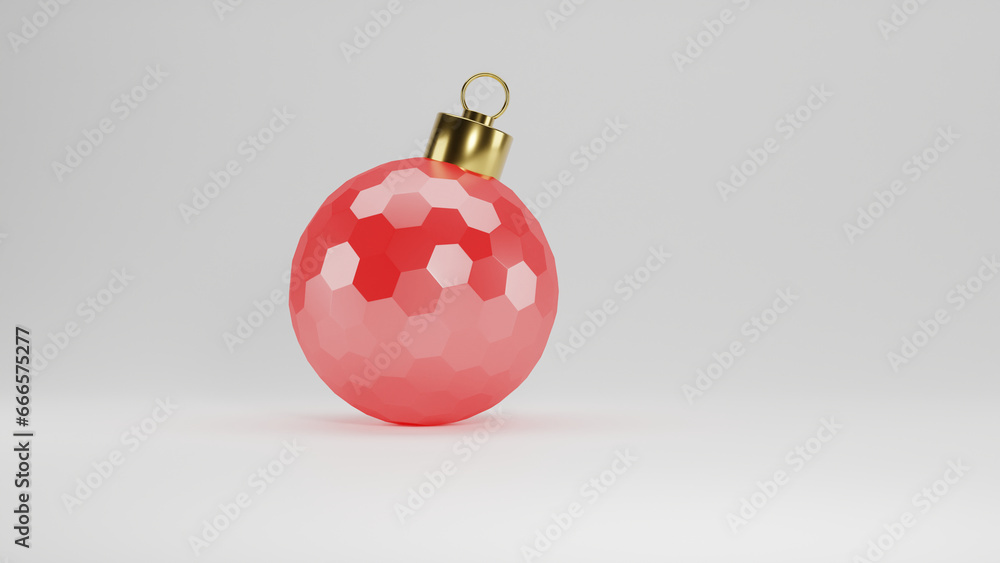 3d rendering of a Christmas toy. A toy for a Christmas tree, shifted to the side, to accommodate additional images or texts. 3d rendering of a Christmas toy. A toy for a Christmas tree, shifted to the side, to accommodate additional images or texts.