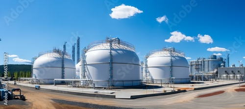 Natural gas tank storage. Energy gas storage. Generative AI technology.	
 photo