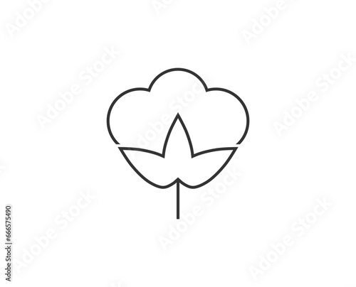 Cotton, label, material icon. Vector illustration.