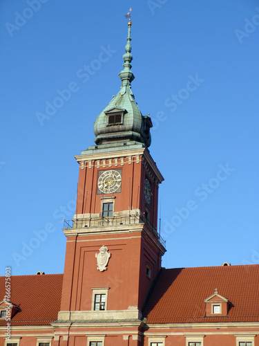 Royal Castle in Warsaw Poland a clock tower