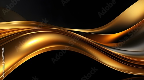 Abstract golden metallic wave band 