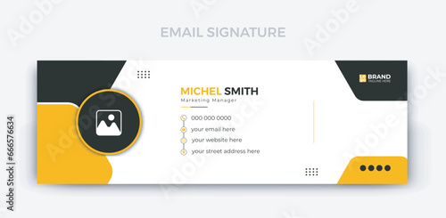 Creative business email signature template or email footer and personal social media cover Premium Vector