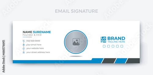 Modern and minimalist email signature or email footer template