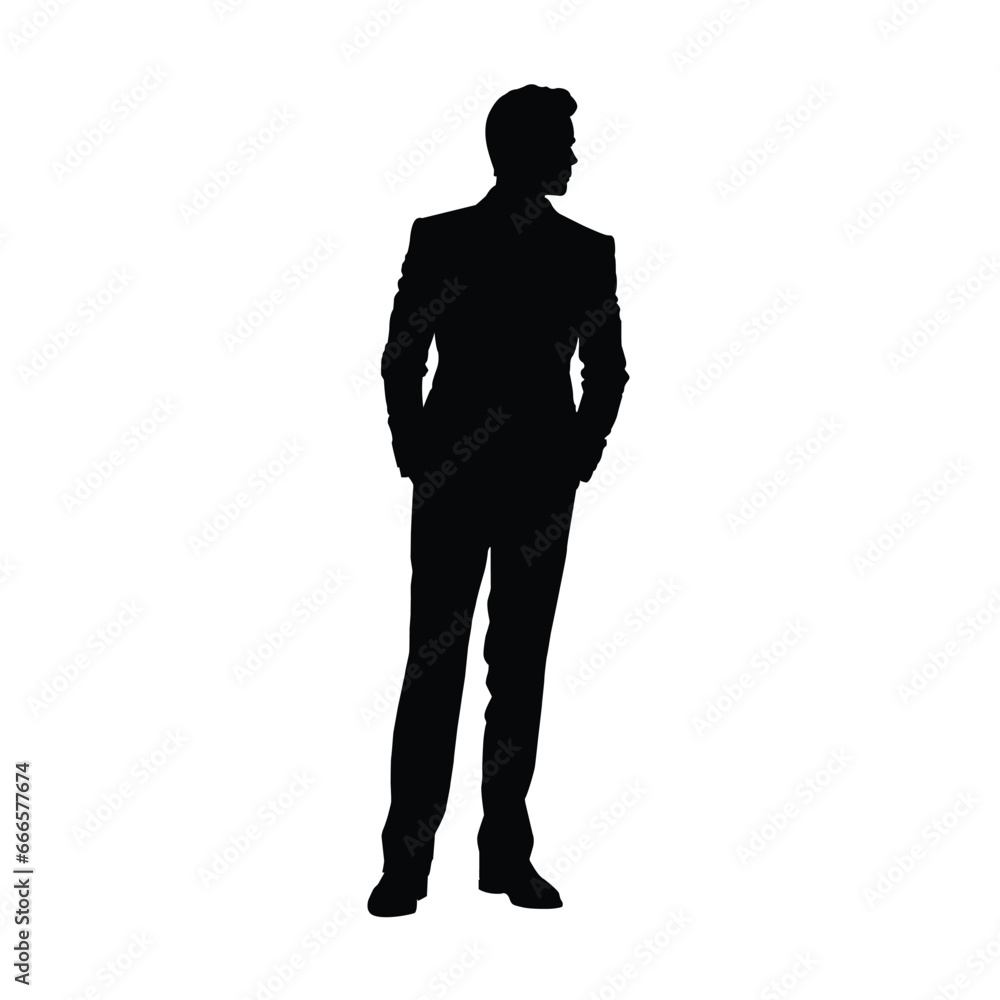Businessman Silhouette on White Background