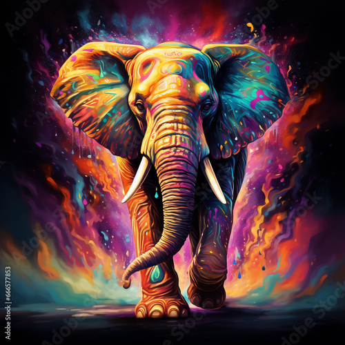 Colorful Elephant, Art  Elephant  © ppplasterz