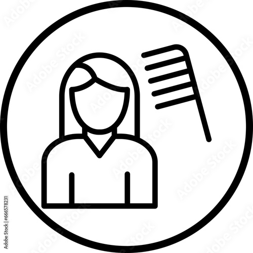 Hair Stylist Female Icon Style