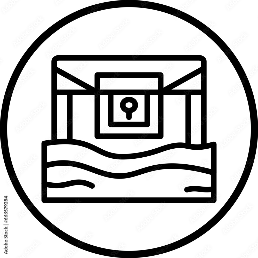 Desert Treasure Chest Icon Style Desert Treasure Chest Icon Style