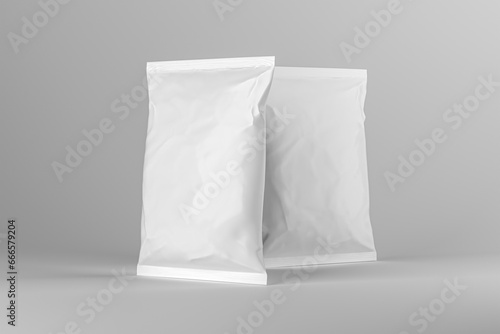 Zig bag mock-up. Blanc zip bag template on studio background. 