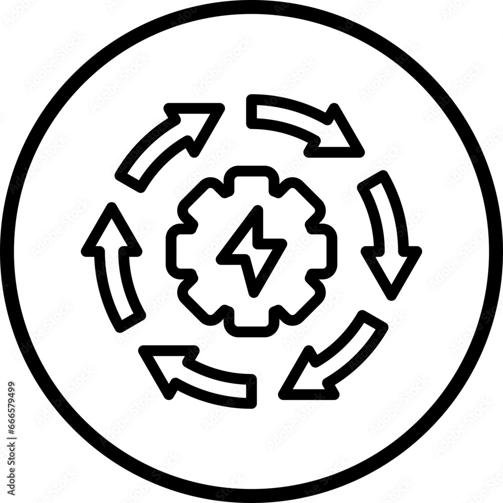 Recycle Energy Icon Style Recycle Energy Icon Style