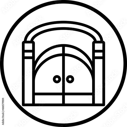 Cementery Gate Icon Style