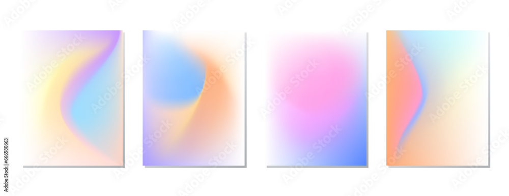 SET SOFT PASTEL  GRADIENT MESH FLUID BLURRED COLOR . POSTER BACKGORUND DESIGN WITH COPY SPACE AREA VECTOR TEMPLATE GOOD FOR POSTER, WALLPAPER, COVER, FRAME, FLYER, SOCIAL MEDIA 