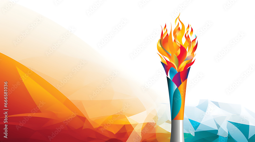 Olympic games Torch Flame background. generative ai