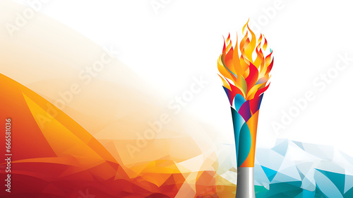 Olympic games Torch Flame background. generative ai	
