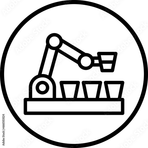 Robot Barista Icon Style