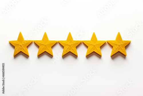 Five star  5 Stars  Five Yellow stars isolated on copy space white background  Star rating  Customer review  Client testimonial  Star icon  Customer feedback  five star rating  Quality rating icon