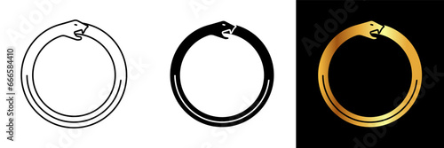 The Ouroboros icon, rooted in ancient mythology and alchemical symbolism, represents the eternal cycle of life, death, and rebirth. 