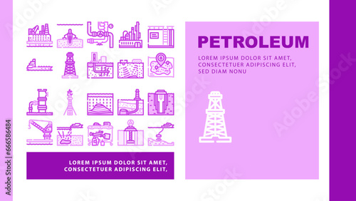 oil industry petroleum energy gas landing web page vector. fuel power, industrial technology, construction engineering, engineer factory, plant oil industry petroleum energy gas Illustration