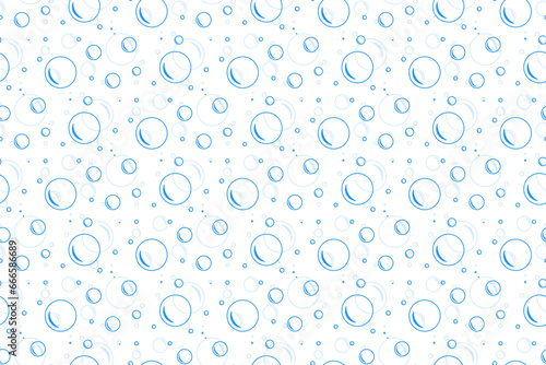 Bubbles soda seamless pattern. Сarbonated blue water texture