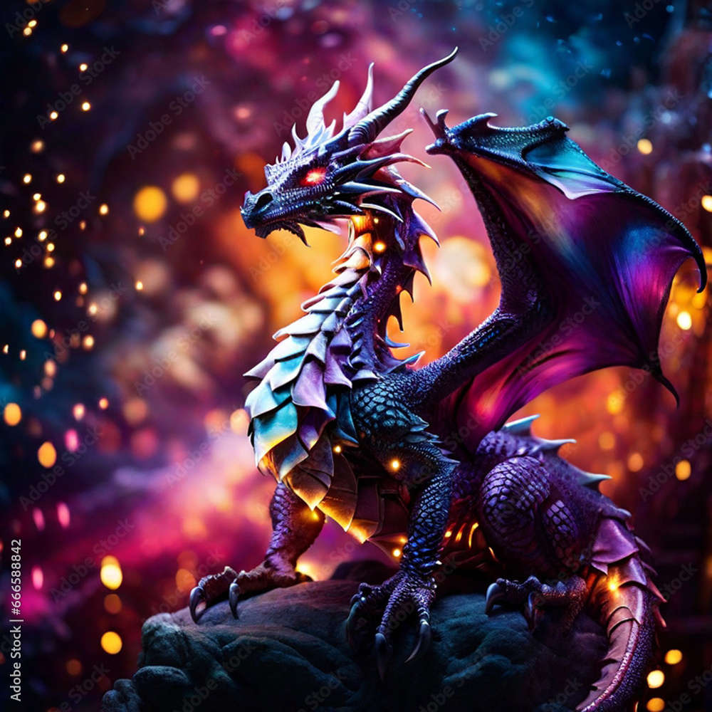 Naklejka premium Fantasy Dragon, generative ai