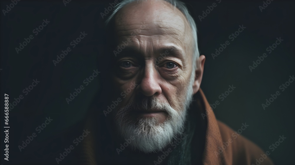 Portrait of a old man isolated on black background Portrait of a old man isolated on black background