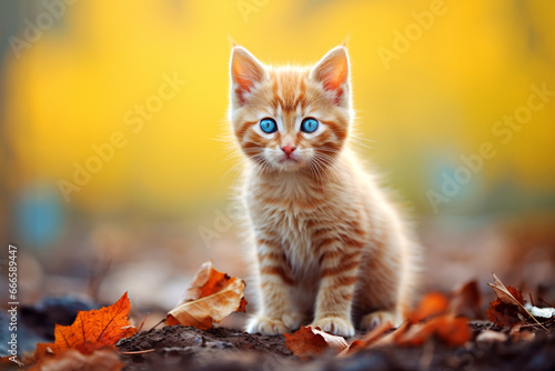 Cute little animal in colorful nature background 