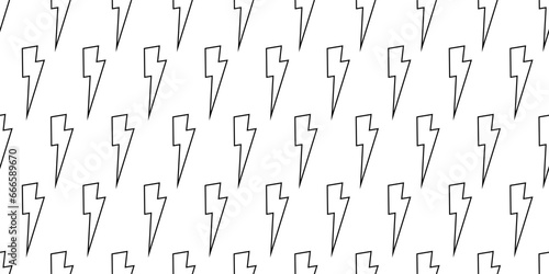 outline Lightning bolts seamless pattern