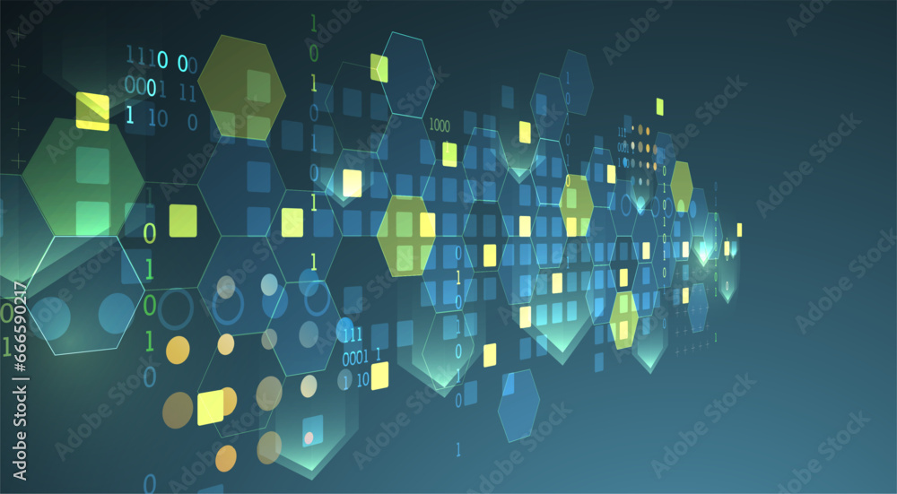Geometric abstract background with hexagons. Science and technology. Vector Geometric abstract background with hexagons. Science and technology. Vector