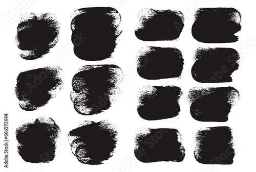 Round Sponge Thick Artist Brush Short Background Mix High Detail Abstract Vector Background Mix Set 