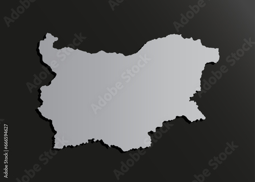 Vector map Bulgaria silver metal  Europe country