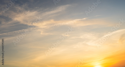 Sunset sky cloud in the morning with orange sunrise © Nature Peaceful 