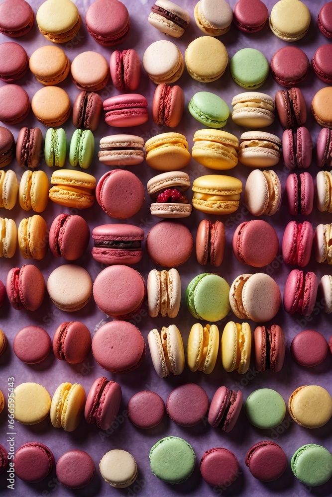 macaroon colourful texture on a purple background macaroon colourful texture on a purple background