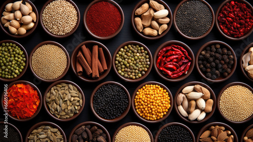 a collection of spices in a bowl